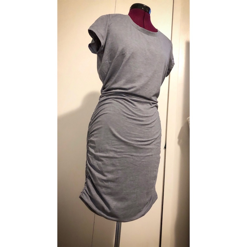 SOLD***Athleta- Grey Knee Length Cinched Dress